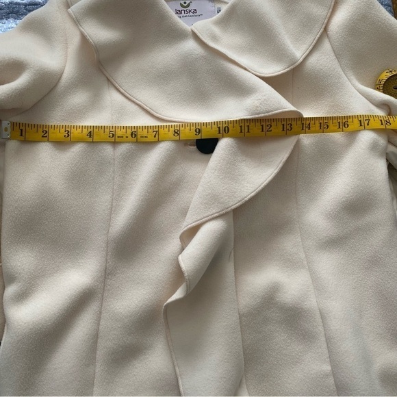 Janska, Coat Clothing that Comforts, Brown Button Ruffle Collar Pockets Size S - Picture 7 of 9